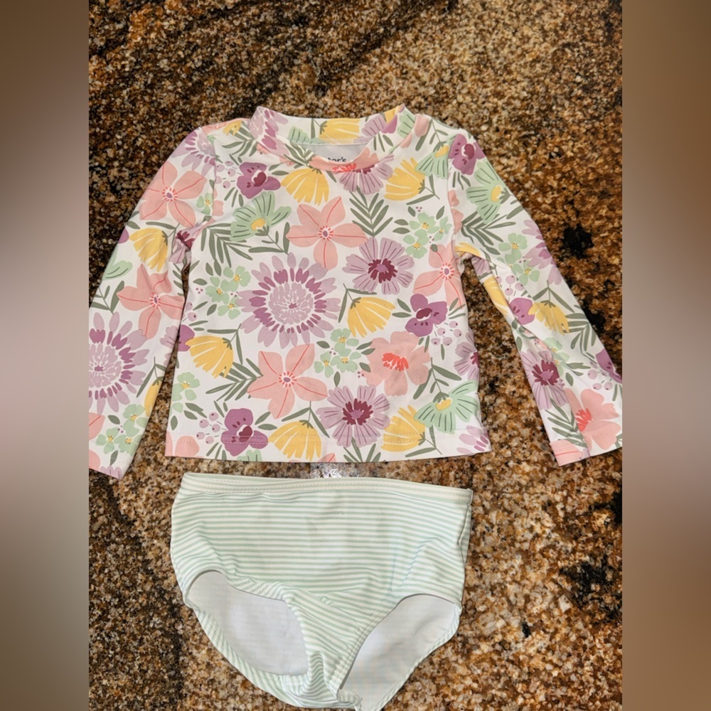 Carter's Floral Swim Set - Pink, Purple, Yellow, Green